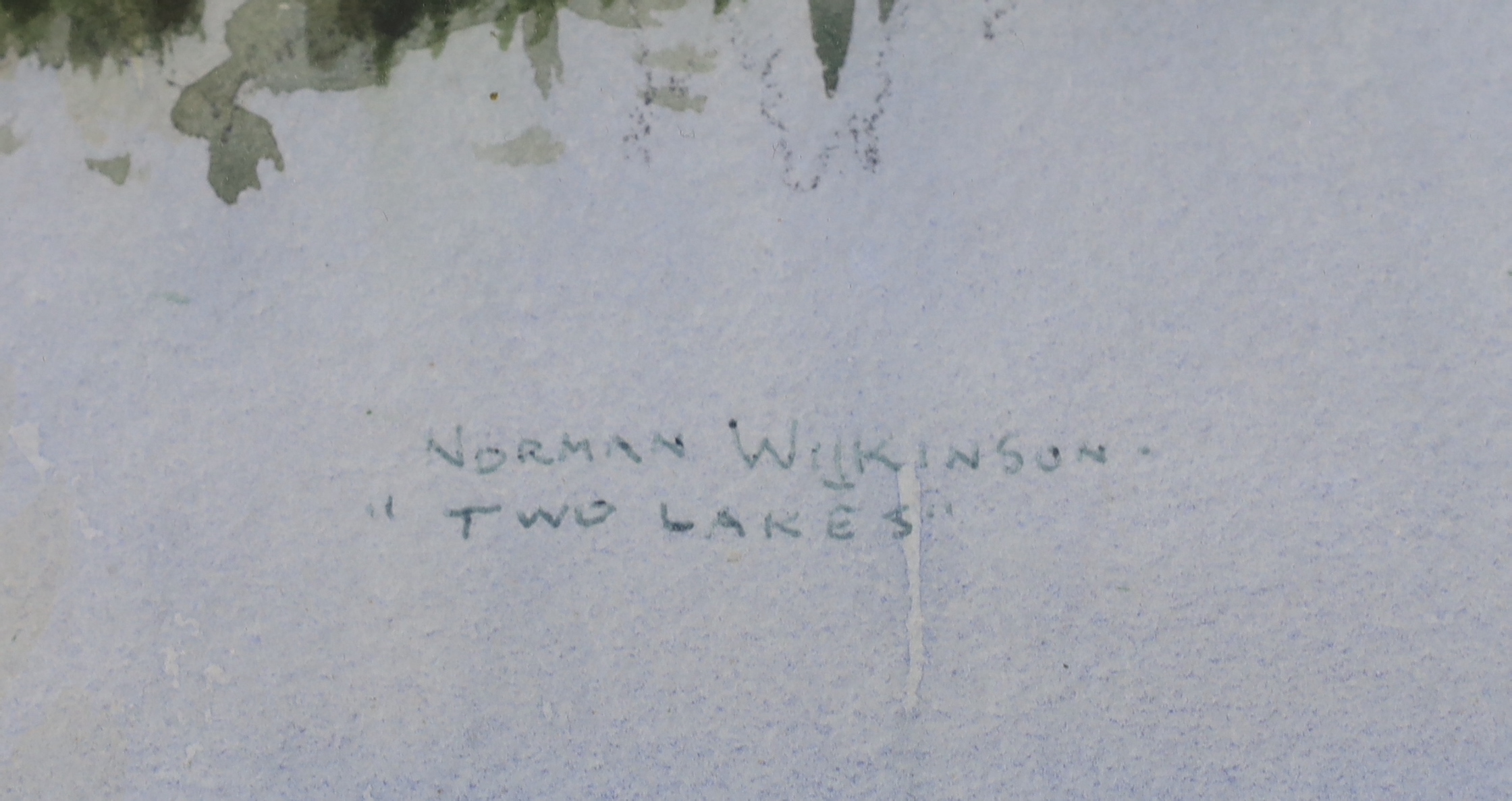 Norman Wilkinson (1878-1971), watercolour, 'Two Lakes', signed, 35 x 53cm